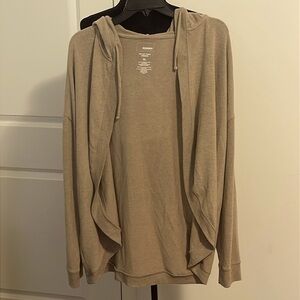 Sonoma Brown Hooded Open Plush Cardigan Size XL